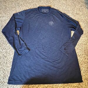 Anetik United Mens 2XL Navy Blue Long Sleeve UPF 30+ UV Performance Shirt Anchor